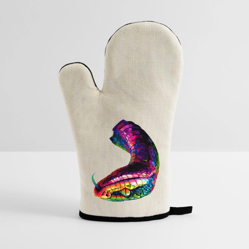 snake, python, cobra, rattlesnake, snakes Oven glove with rubber coating