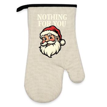 Nothing for you - Santa - Oven glove with rubber coating - linen/black  - Front