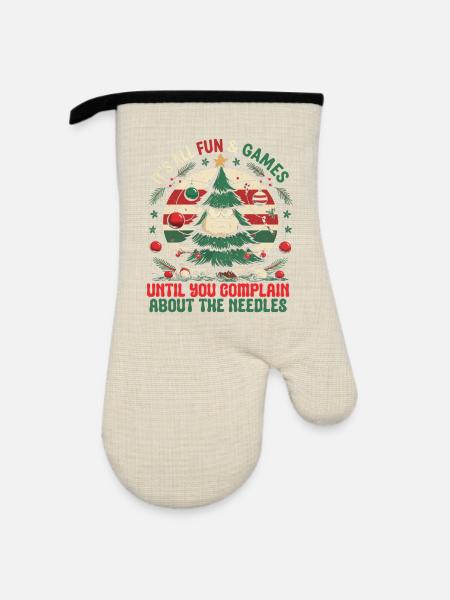 Weihnachtsbaum Züchter - Ofenhandschuh mit Gummibeschichtung - Leinen/Schwarz