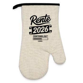 Rente 2026 Countdown Grafik - Ofenhandschuh mit Gummibeschichtung - Leinen/Schwarz  - Vorne