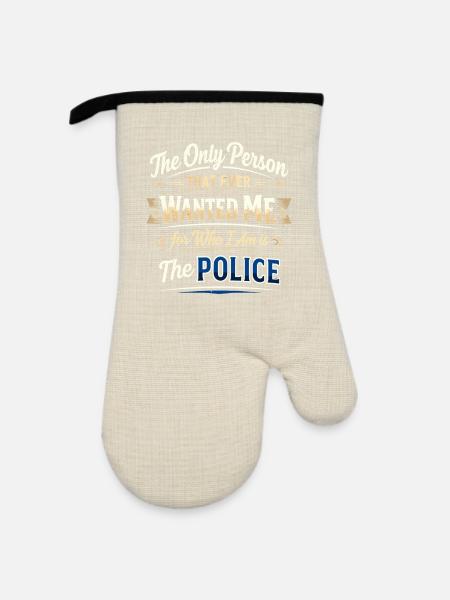 Nur Die Polizei Will Mich So - Ofenhandschuh mit Gummibeschichtung - Leinen/Schwarz 