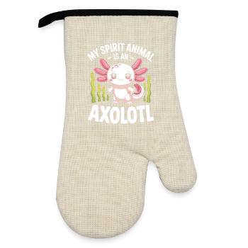 Axolotl Spirit Animal Tee - Gant de cuisine avec revêtement en caoutchouc - lin/noir  - Devant