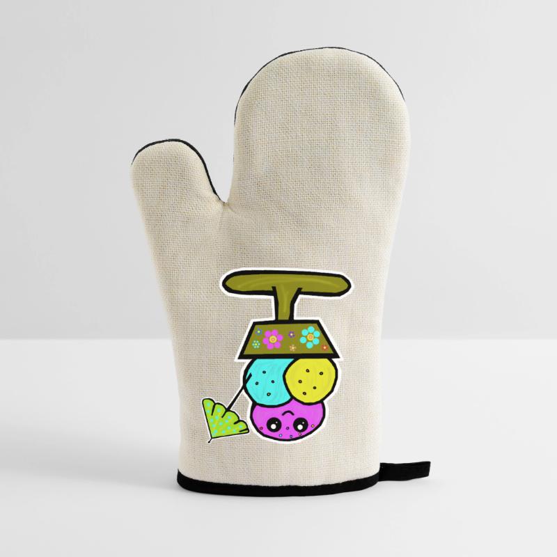 Bunter Eisbecher Eiscreme Eiskreme Eis Oven glove with rubber coating