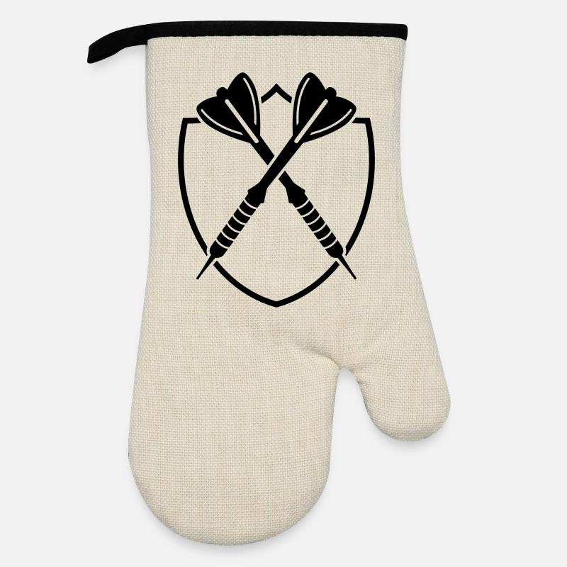 Darts Logo Dart - Ofenhandschuh mit Gummibeschichtung - Leinen/Schwarz 
