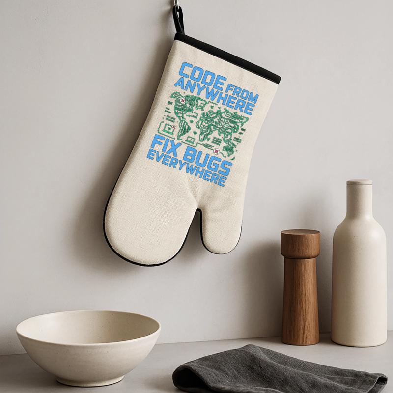 Remote Developer Code From Anywhere Remote Tech Oven glove with rubber coating