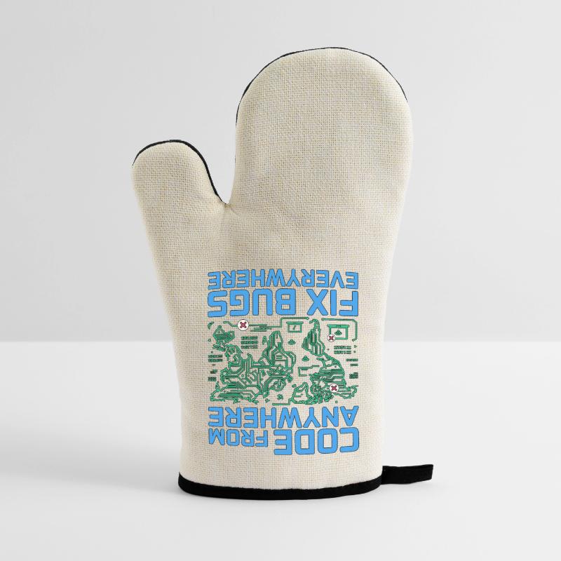 Remote Developer Code From Anywhere Remote Tech Oven glove with rubber coating