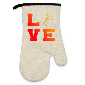Idée cadeau pour un athlète de pickleball pour l’anniversaire - Gant de cuisine avec revêtement en caoutchouc - lin/noir  - Devant