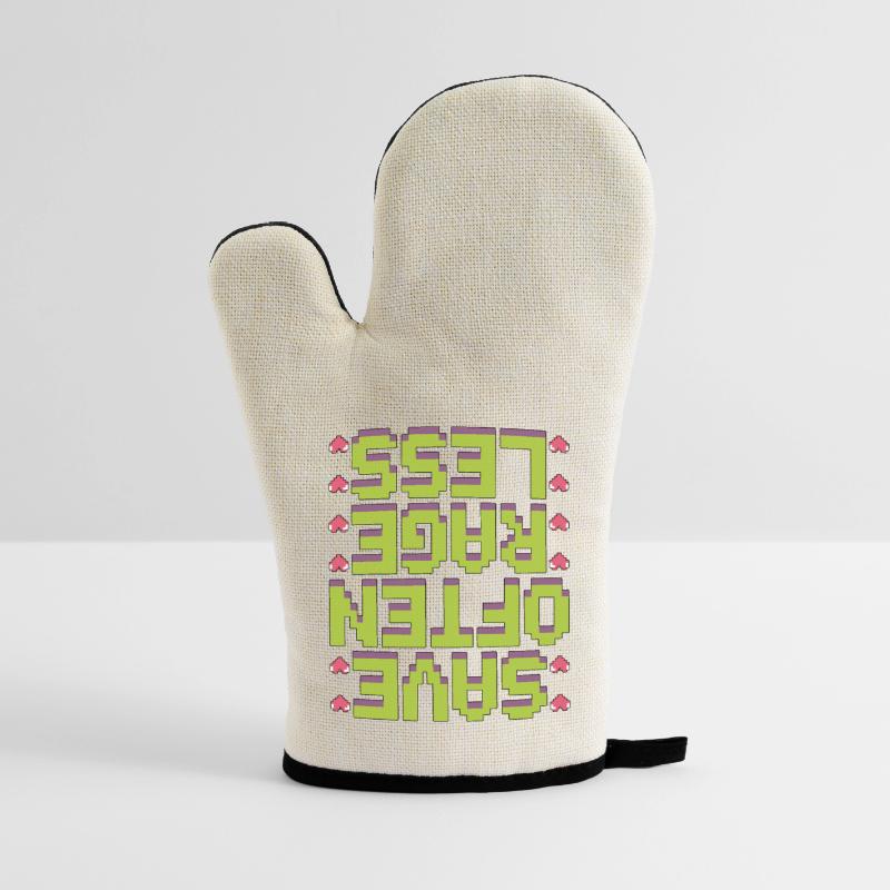 Game Developer Save Often Rage Less Web Developer Oven glove with rubber coating