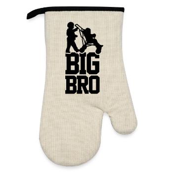Big Bro - Oven glove with rubber coating - linen/black  - Front