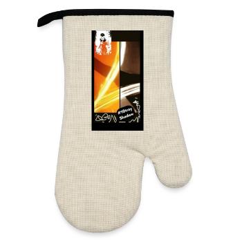 --_swag_orange_noir_blanc_grg_10tray_4_style_b - Ofenhandschuh mit Gummibeschichtung - Leinen/Schwarz  - Vorne