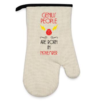 Genie Born November Baby Gift - Oven glove with rubber coating - linen/black  - Front
