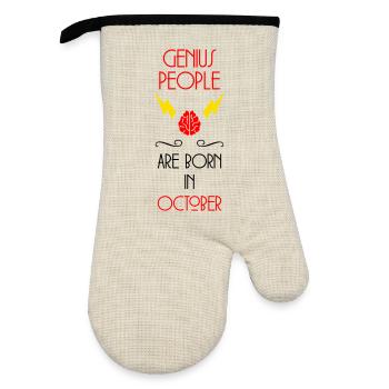 Genie Born October Baby Gift - Oven glove with rubber coating - linen/black  - Front