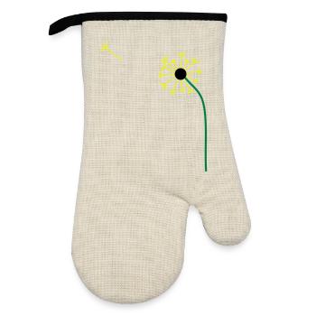 Dandelion,Dandelion,Buttercup, ✔ - Oven glove with rubber coating - linen/black  - Front