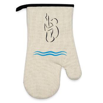 High diving - Oven glove with rubber coating - linen/black  - Front