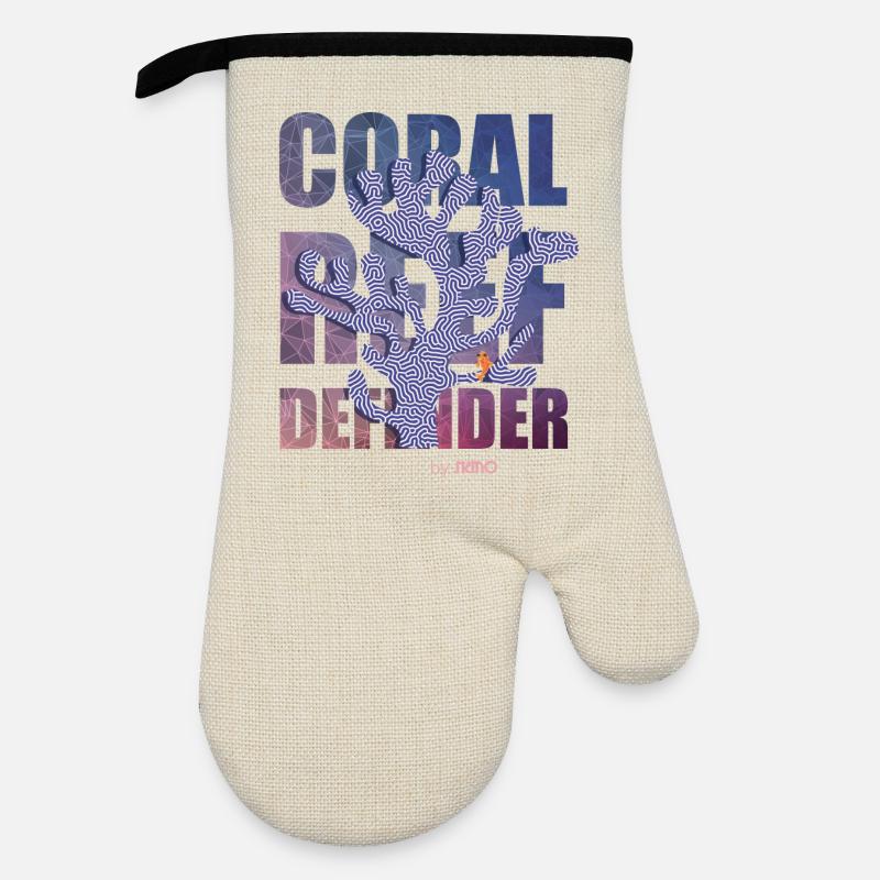 Coral Defender Crew by . NEMO - Oven glove with rubber coating - linen/black 