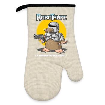 Robotaupe - Gant de cuisine avec revêtement en caoutchouc - lin/noir  - Devant