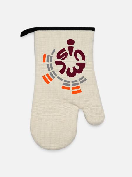 music - Ofenhandschuh mit Gummibeschichtung - Leinen/Schwarz