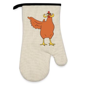 Pas de poulet ici - Gant de cuisine avec revêtement en caoutchouc - lin/noir  - Devant