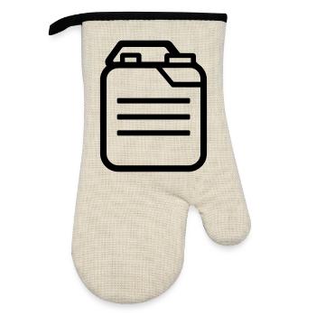 canister - Oven glove with rubber coating - linen/black  - Front