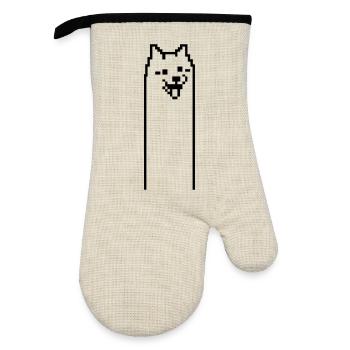 Doge Meme - Drôle de chien Internet Shiba Inu - Gant de cuisine avec revêtement en caoutchouc - lin/noir  - Devant