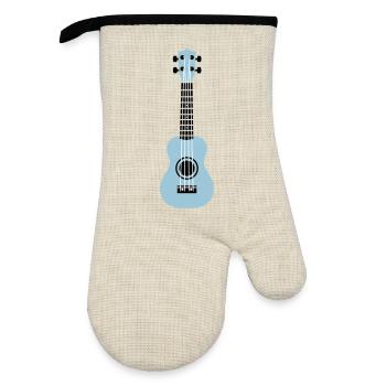 Ukulele - Ofenhandschuh mit Gummibeschichtung - Leinen/Schwarz  - Vorne