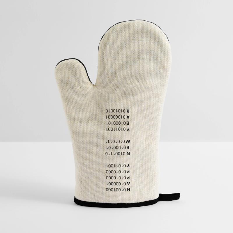 HAPPY NEW YEAR – binary code Oven glove with rubber coating