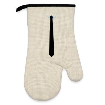 tie - Oven glove with rubber coating - linen/black  - Front