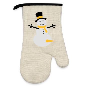 Snow fun - Oven glove with rubber coating - linen/black  - Front