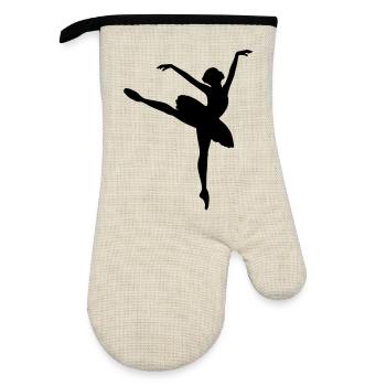 Ballet Dancer - Oven glove with rubber coating - linen/black  - Front