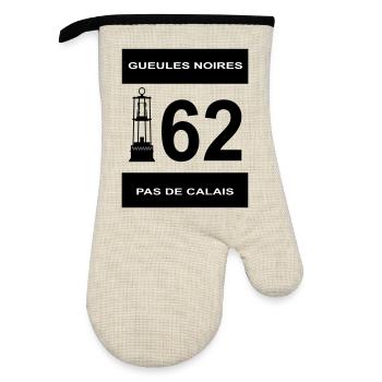 62 pas de calais - Gant de cuisine avec revêtement en caoutchouc - lin/noir  - Devant