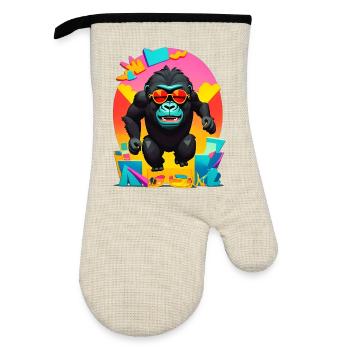 Gorilla - Oven glove with rubber coating - linen/black  - Front