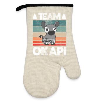 Okapi das Juwel des Dschungels - Ofenhandschuh mit Gummibeschichtung - Leinen/Schwarz  - Vorne
