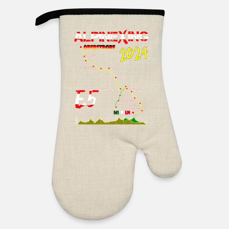 E5 Oberstdorf Merano 2024 - Oven glove with rubber coating - linen/black 