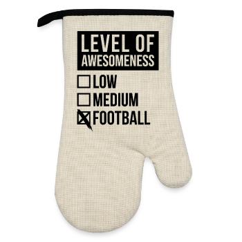 Football - Oven glove with rubber coating - linen/black  - Front