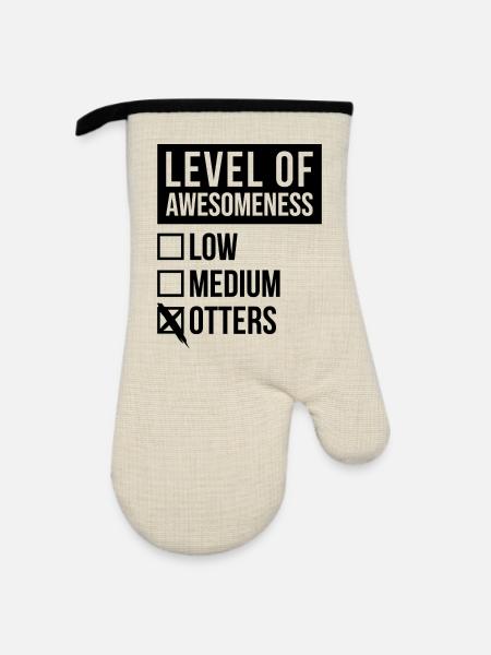 Otter Otter Otter - Ofenhandschuh mit Gummibeschichtung - Leinen/Schwarz