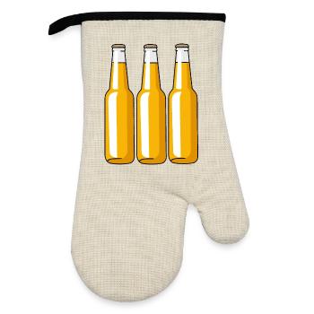 Bière - Gant de cuisine avec revêtement en caoutchouc - lin/noir  - Devant