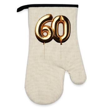 60 ans de ballon d’or feuille de ballon cadeau - Gant de cuisine avec revêtement en caoutchouc - lin/noir  - Devant