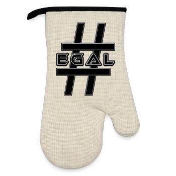 Hashtag EGAL Job Liebeskummer Gleichgültig - Ofenhandschuh mit Gummibeschichtung - Leinen/Schwarz  - Vorne