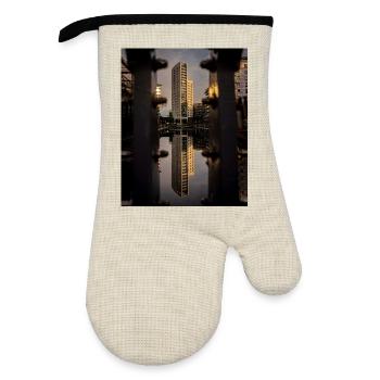 Gefangen zwischen den Schrauben - Ofenhandschuh mit Gummibeschichtung - Leinen/Schwarz  - Vorne