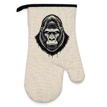 Gorilla Linienkopf Tropf-Detail - Oven glove with rubber coating - linen/black  - Front