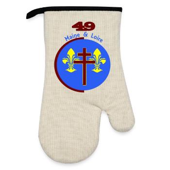 Maine et Loire 49 logo revisited - Oven glove with rubber coating - linen/black  - Front