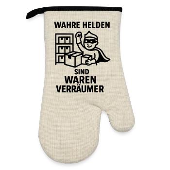 Were Clearers Heroes - Oven glove with rubber coating - linen/black  - Front