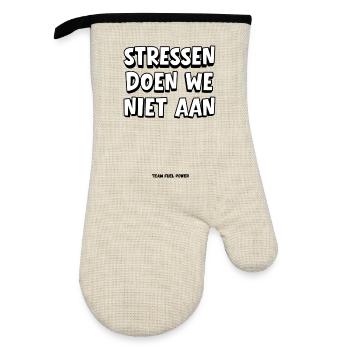 We don't stress - Oven glove with rubber coating - linen/black  - Front