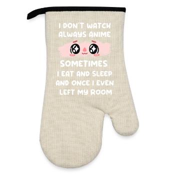 Anime - Oven glove with rubber coating - linen/black  - Front