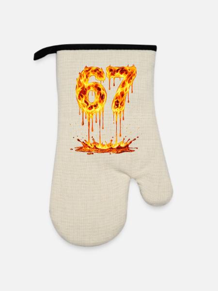 Six Seven Lava - Ofenhandschuh mit Gummibeschichtung - Leinen/Schwarz