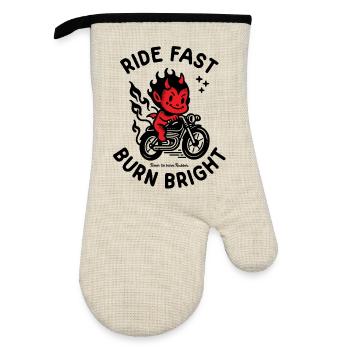 Ride Fast Burn Bright - Gant de cuisine avec revêtement en caoutchouc - lin/noir  - Devant