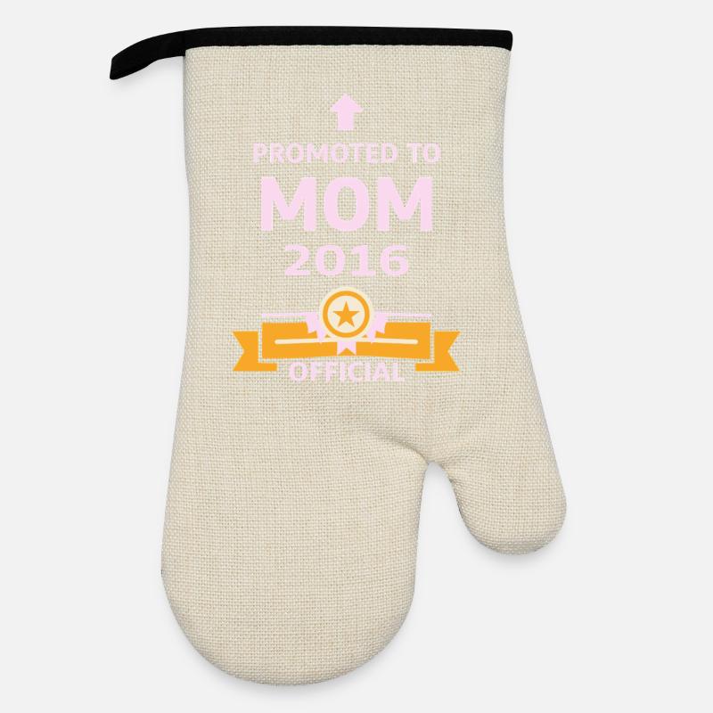Beförderung zur Mutter 2016 - Ofenhandschuh mit Gummibeschichtung - Leinen/Schwarz 
