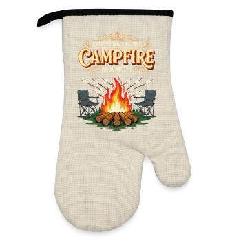 Campfire Marshmallow Everything Better Camping - Gant de cuisine avec revêtement en caoutchouc - lin/noir  - Devant