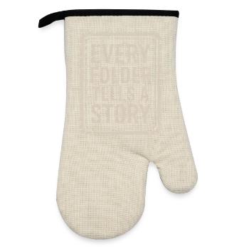 Every Folder Tells a Story - Oven glove with rubber coating - linen/black  - Front