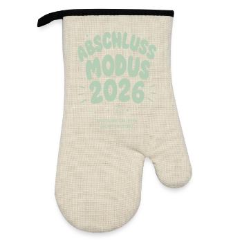 Abschluss Modus 2026 - Ofenhandschuh mit Gummibeschichtung - Leinen/Schwarz  - Vorne